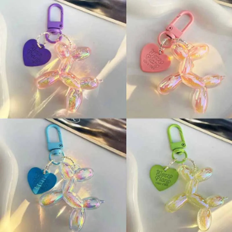 New Candy Color Balloon Dog Keychain for Girls Creative Balloon Dog Phone Chain Key Buckle Accessories Bag Pendant Toys