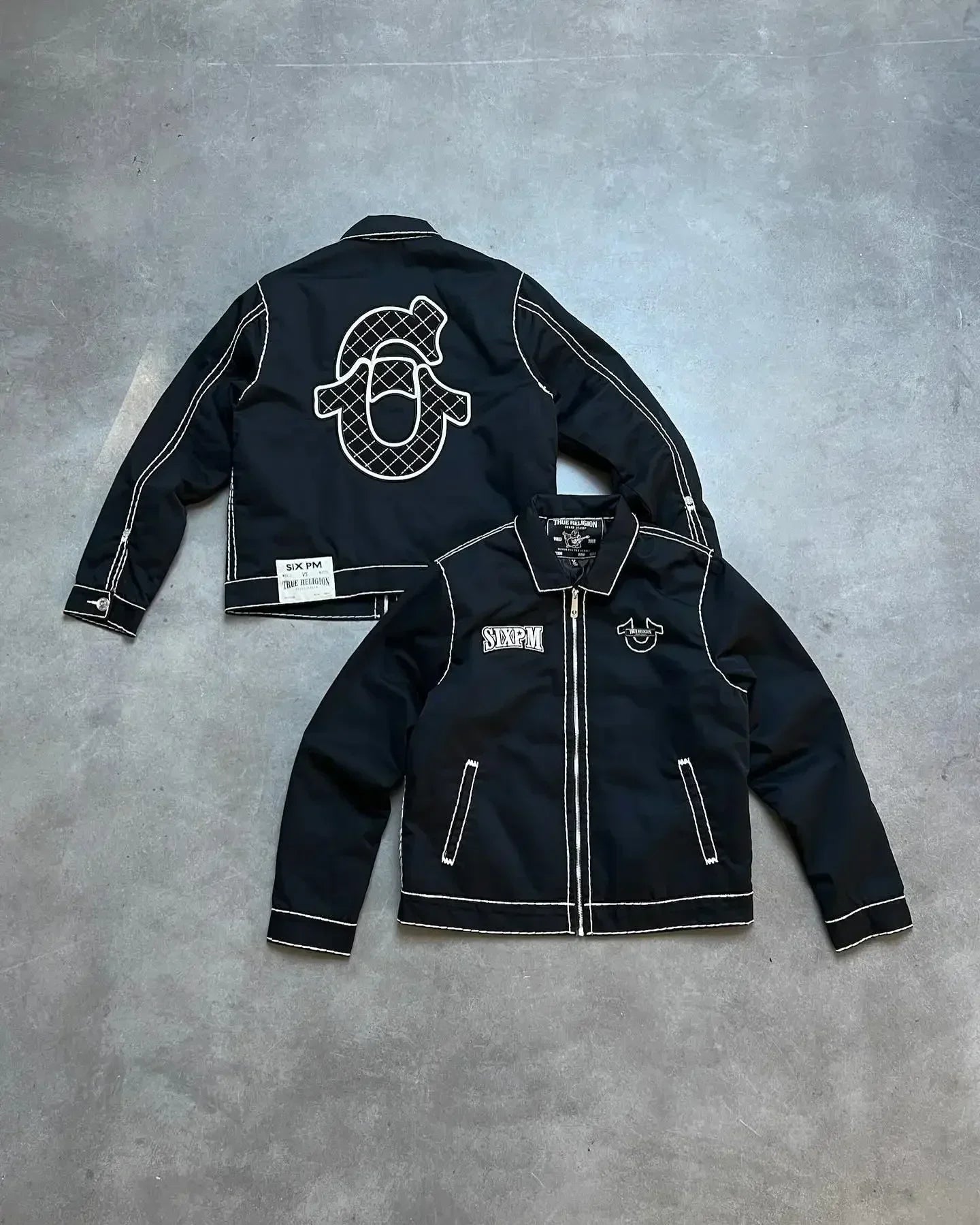High street gothic y2k hip-hop pocket straight wide leg couple jeans retro embroidered zipper denim jacket two-piece set for men