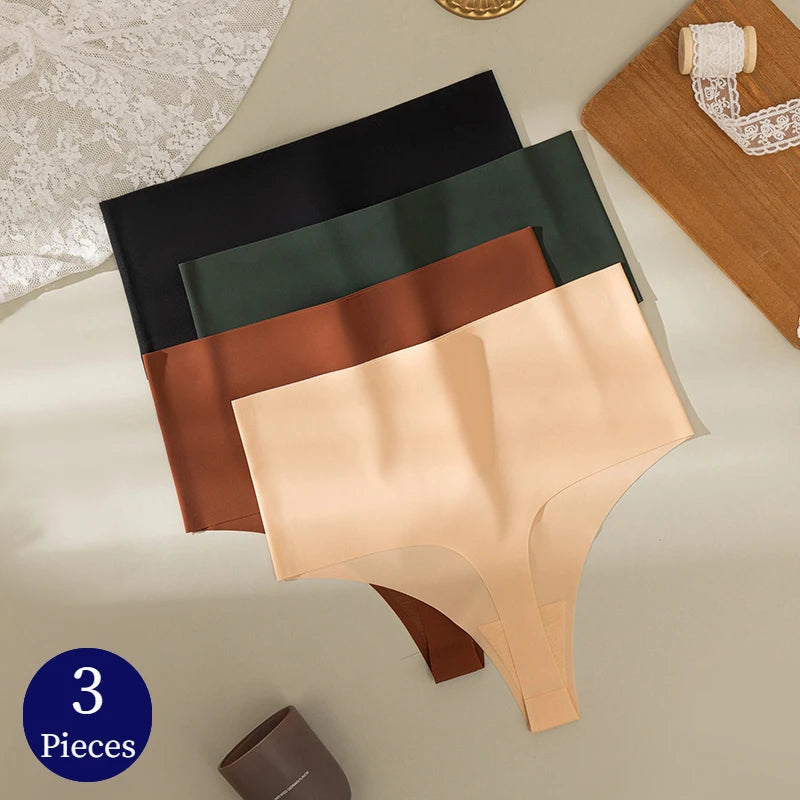 TrowBridge 3PCS/Set Women's Panties High Waist Thongs Seamless Underwear Sexy Lingerie Woman Comfort G-Strings Sports Underpants