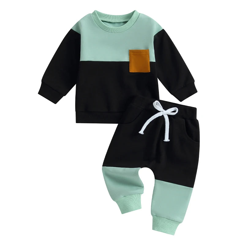 Baby Clothes Newborn Girl Boy Autumn 2Pcs Set Cotton Rainbow Top Pants fall Outfits Clothes Baby Girls Clothing Suit