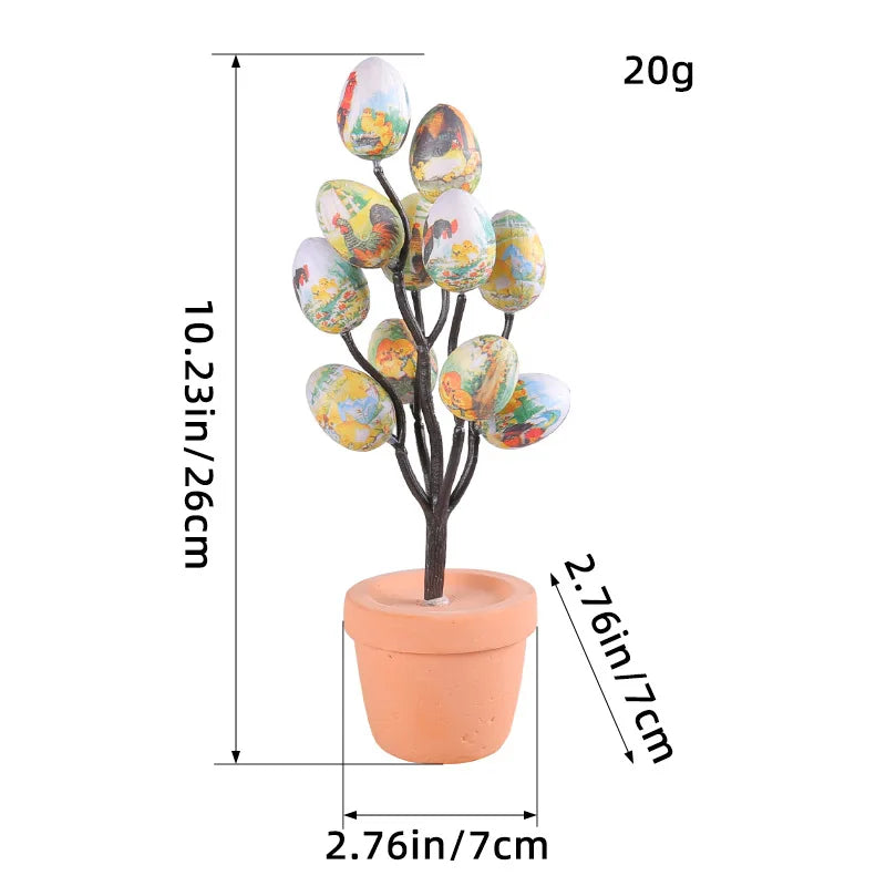 Easter Egg Potted Plant Artificial Tabletop Easter Egg Tree Decor for Easter Home Decor Centerpiece Flower Arrangement