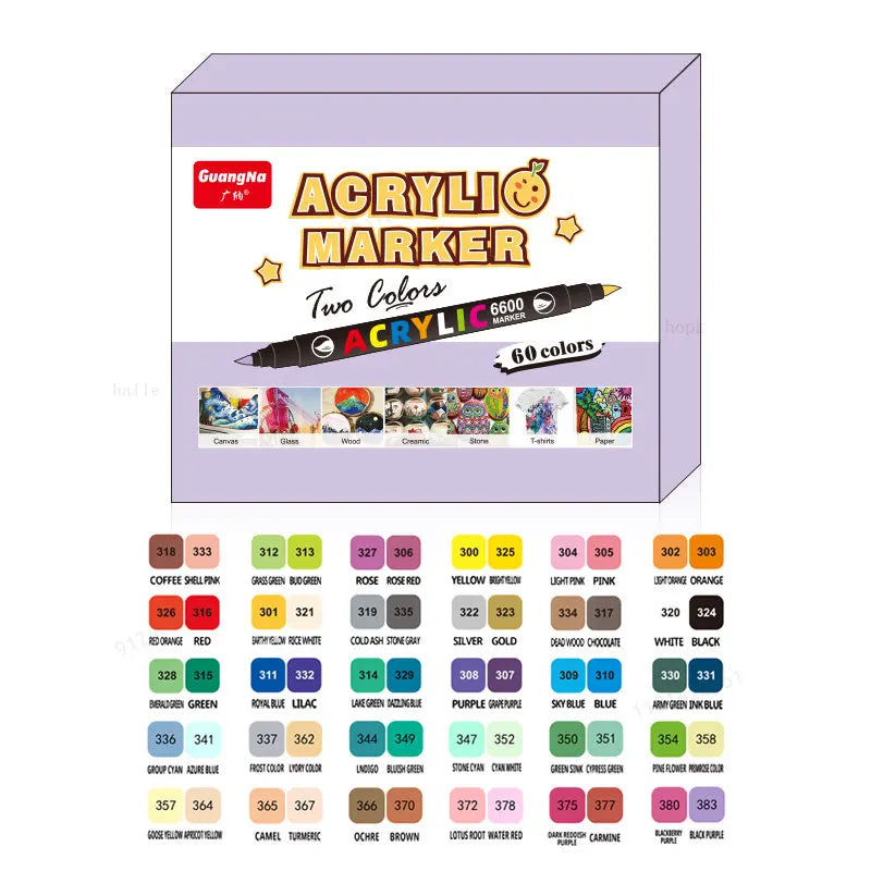 84 Colors Acrylic Paint Markers Pens Two Tone Double Nib Soft Brush Set for Rock Painting,Calligraphy,Brush Lettering,Easter Egg