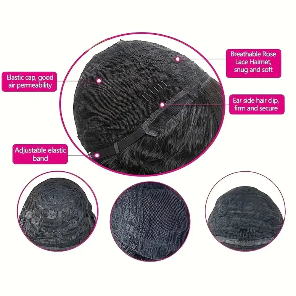Afro Kinky Curly Human Hair Wigs With Bangs For Black Women 100% Human Hair Wig Cheap Malaysian Machine Made Human Hair Wigs