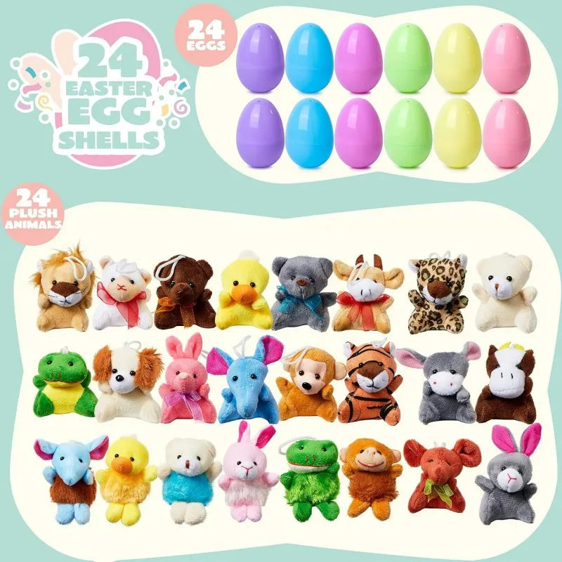 Rabbit Shaped Tabletop Hand and Foot Print Wooden Decorative Keepsake Plaque Is Suitable for Easter 12 Pcs Prefilled Easter Eggs