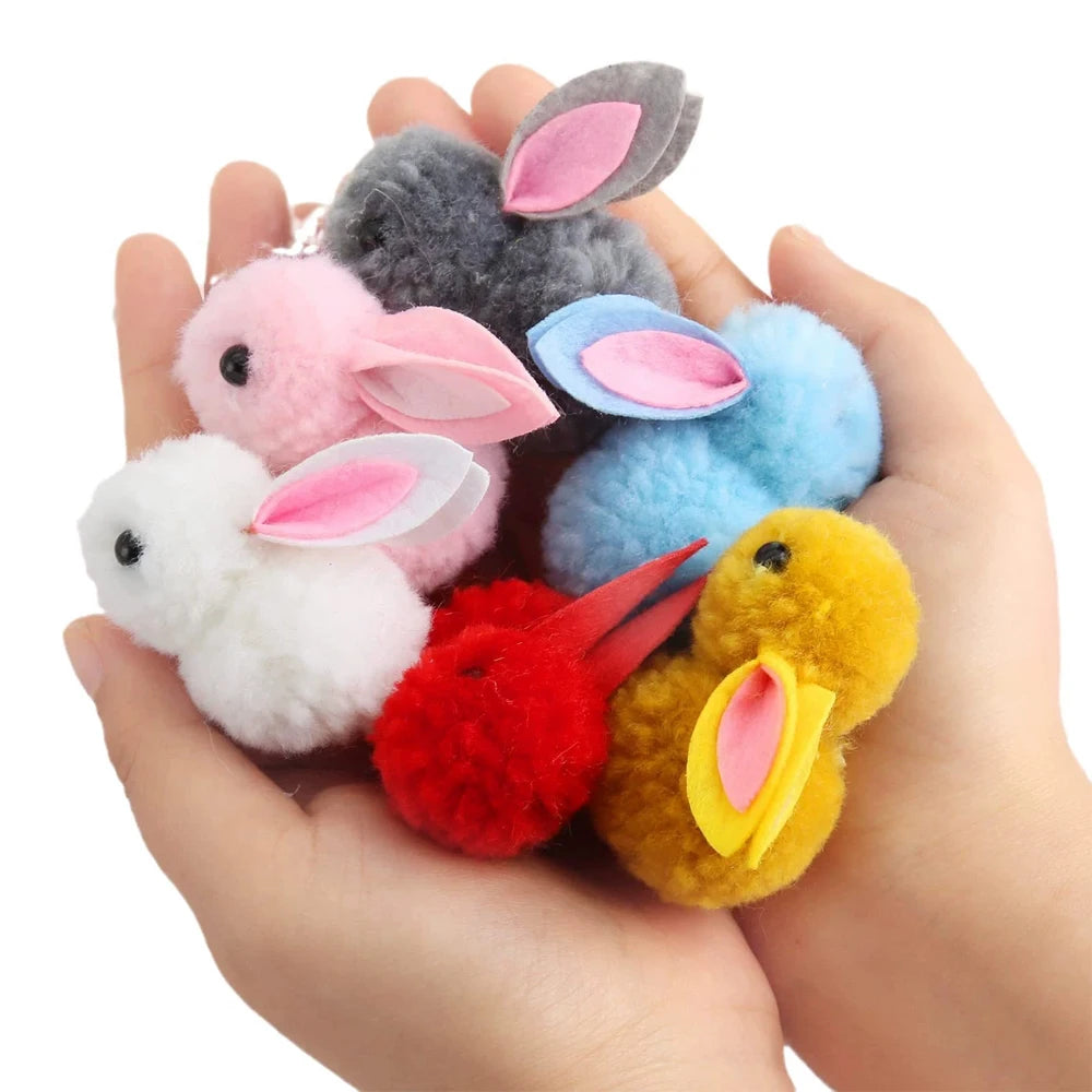 12/24PCS Easter Egg Mini Rabbit Plush Doll Blind Box Children's Cute Toys Holiday Decoration Birthday Gifts Animal Ornaments