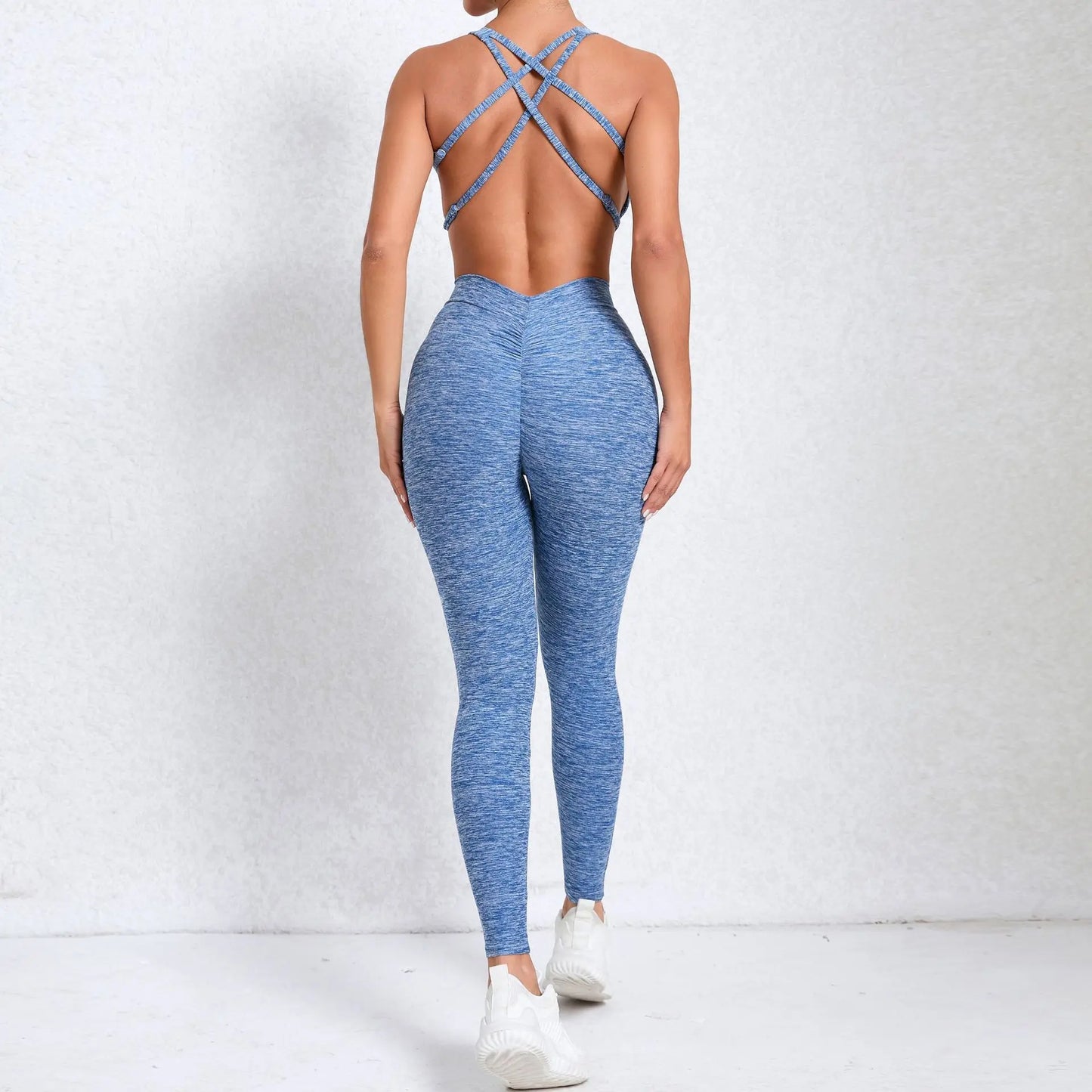 Yoga Set Workout One-piece Suit Women Sports Push Up Yoga Clothes Backless Activewear Fitness Set Women Gym Jumpsuit Female