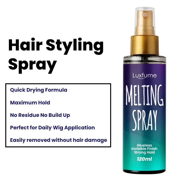 Front lace wig glue Melting Spray For lace wigs 120ml melting spray Long Lasting Spray Front Lace Wig Glue spray to melt the wig
