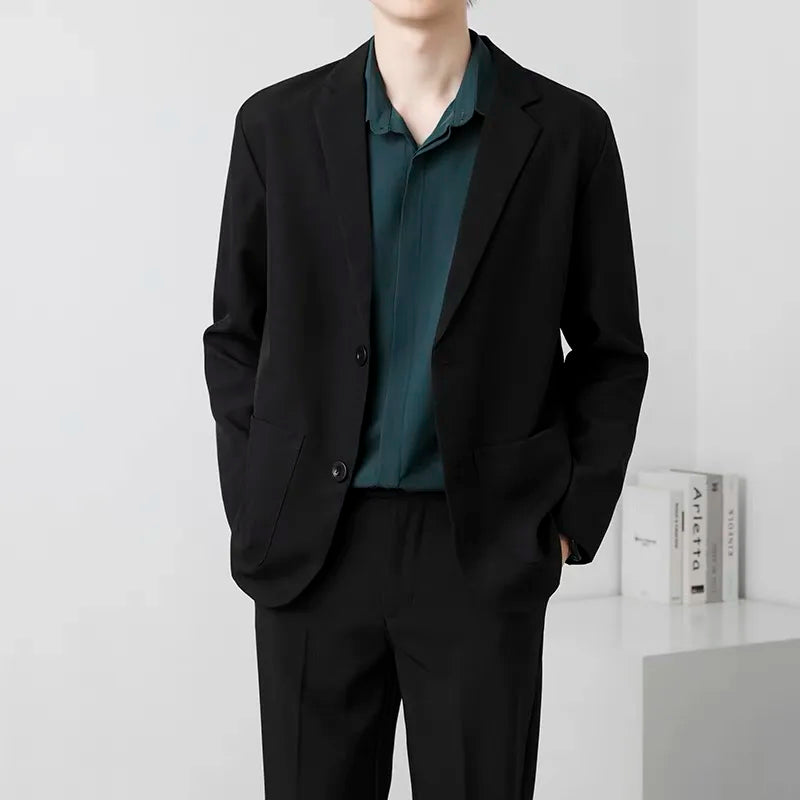 Spring Brown Black Blazer Men Slim Fit Fashion Social Mens Dress Jacket Business Formal Jacket Men Office Suit Jacket S-3XL