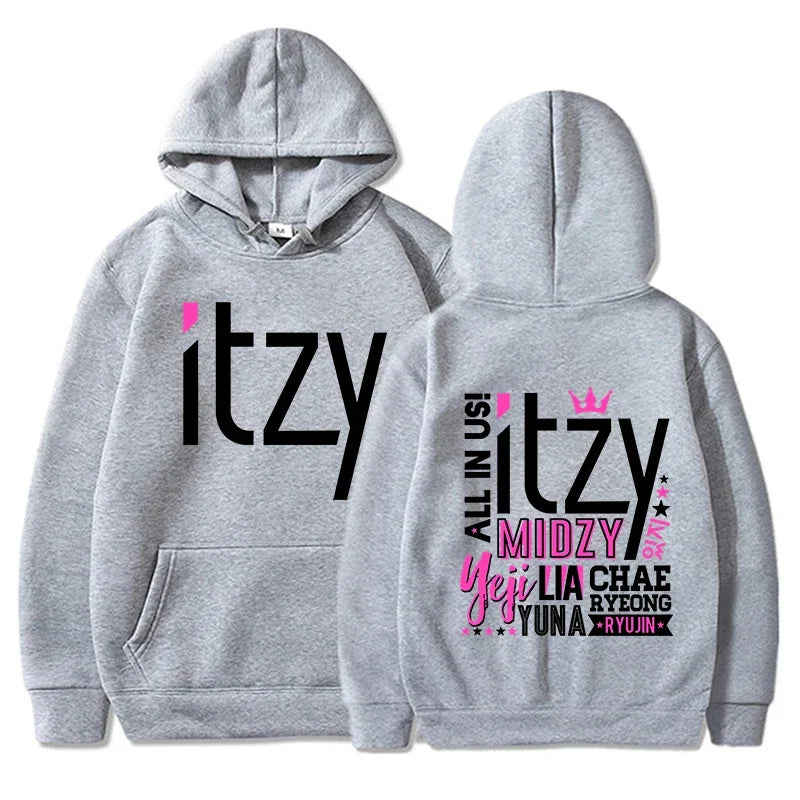 New Fashion Kpop Men Women Hoodies ITZY Printed Sweatshirt Autumn and Winter Casual Long Sleeve Hooded Kpop Tops