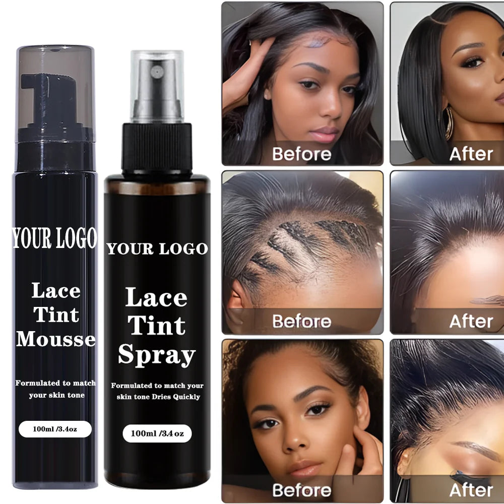 100ml Lace Tint Spray Wig Knots Healer Quick Dry Wig Grids Concealer Lace Tint Mousse For Lace Front Closures