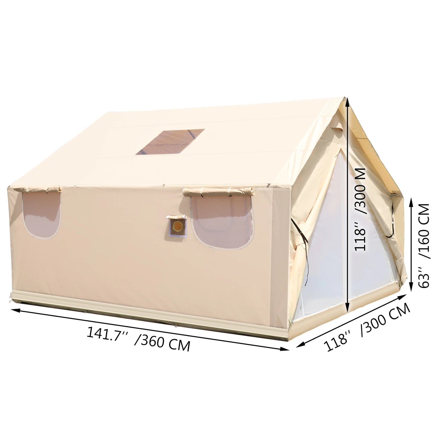 VEVOR Canvas Wall Tent with PVC Storm Flap Large Canvas Wall Tent Waterproof Camping Canvas Tents With Stove Camping Steel Pipe