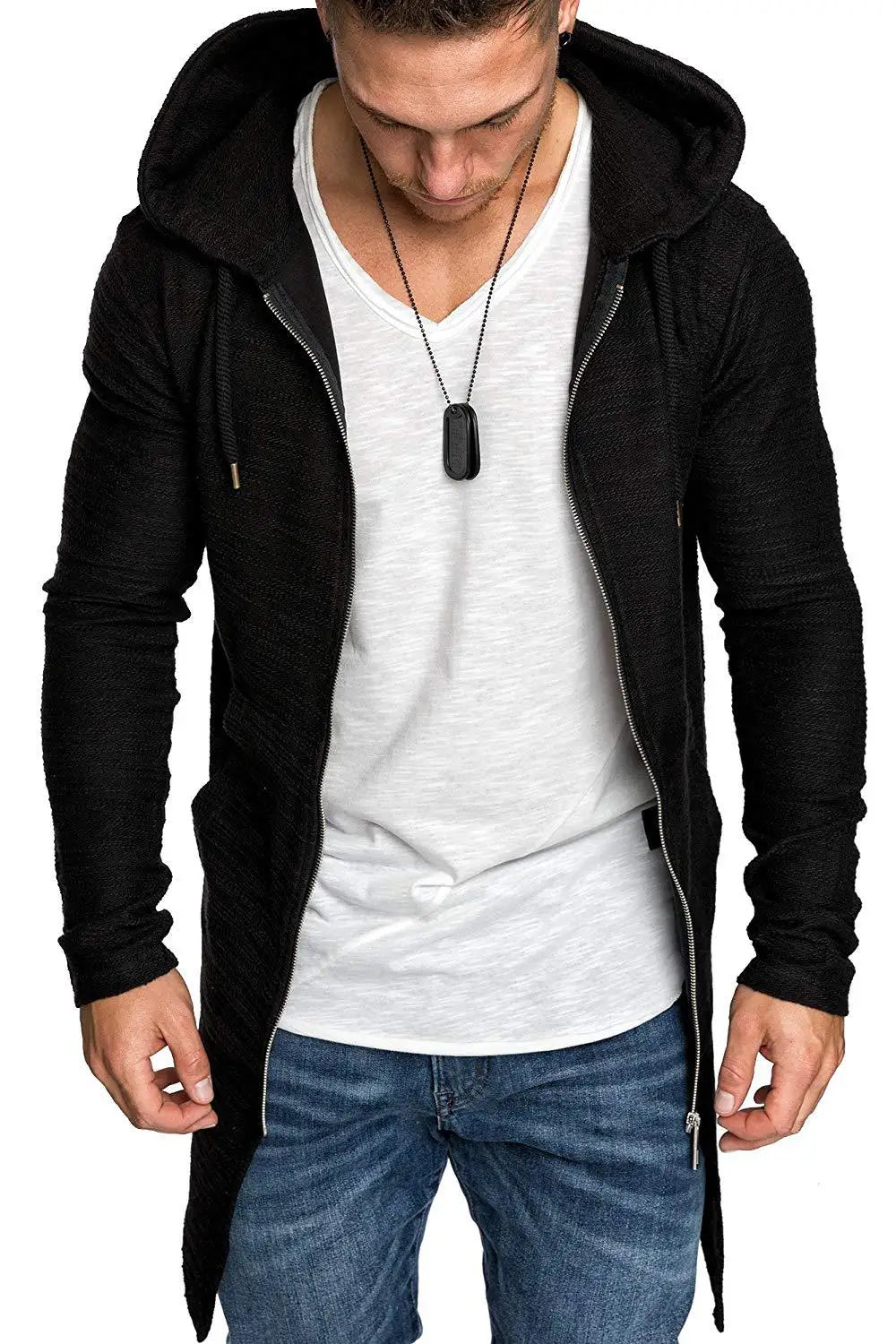 2024 New Spring Men's Classic Fashion Trend Long Windbreaker Men Casual Loose Large Size High-Quality Hooded Coat jacket