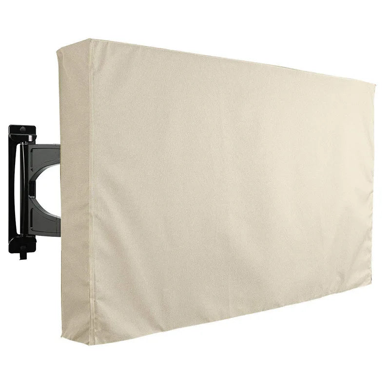 Off-White Premium Waterproof Outdoor TV Protective Cover 55 To 58 Inches, Weatherproof Outdoor TV Housing