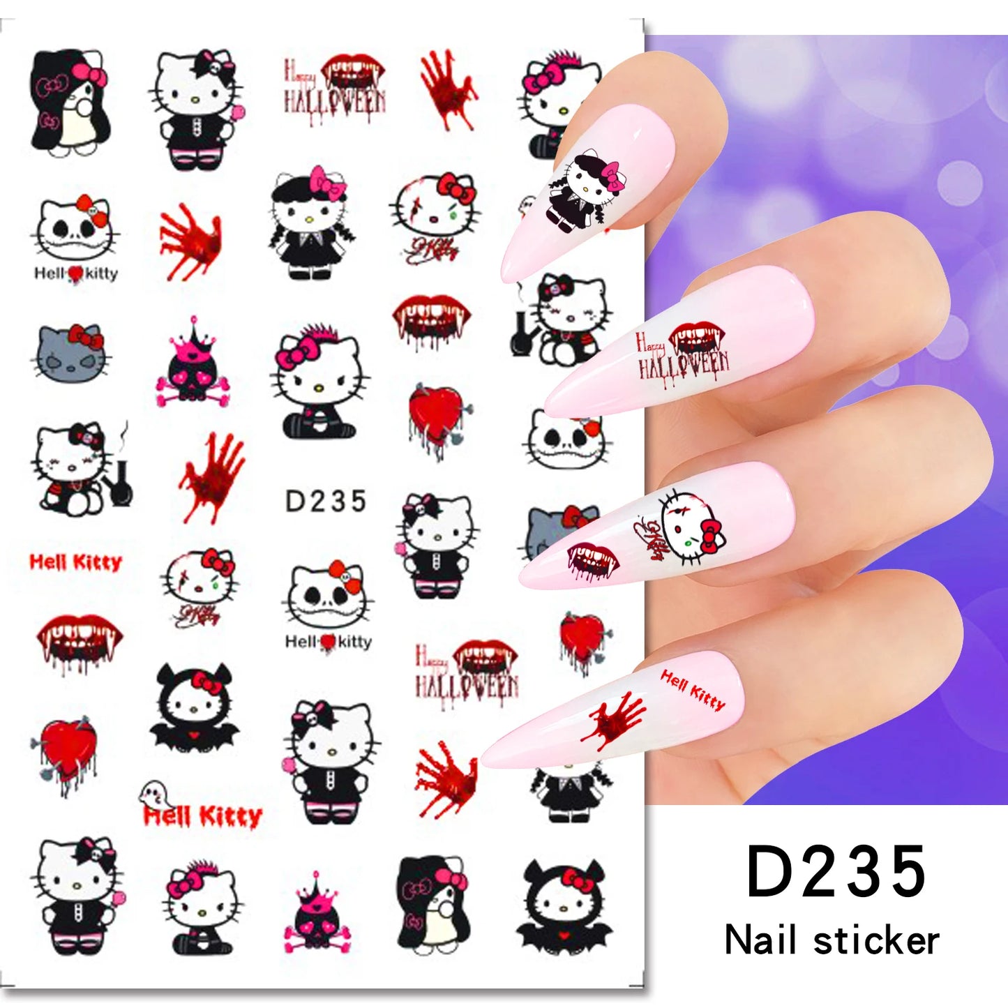 1PCS Cartoon Cute Melody Kuromi 3D Nail Stickers Press on Nails Sanrio Nail Art Decoration New Anime Nail Art Decals Stickers