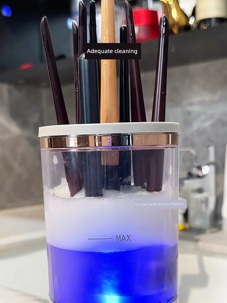 Immersive Cleaning Makeup Brush! Electric Washing and Drying Integrated Makeup Brush Cleaner Automatic Powder Puff Cleaning Tools Drying