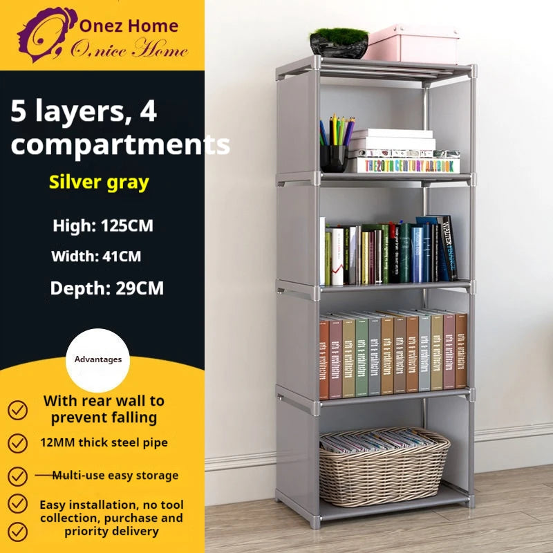 Simple Bookshelf Multi-layer Easy Assembly Bookcase Book Display Rack Easy Assembly Book Holder Book Organizer Debris Rack Shelf