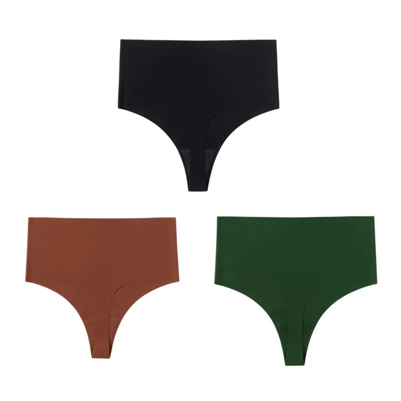 TrowBridge 3PCS/Set Women's Panties High Waist Thongs Seamless Underwear Sexy Lingerie Woman Comfort G-Strings Sports Underpants