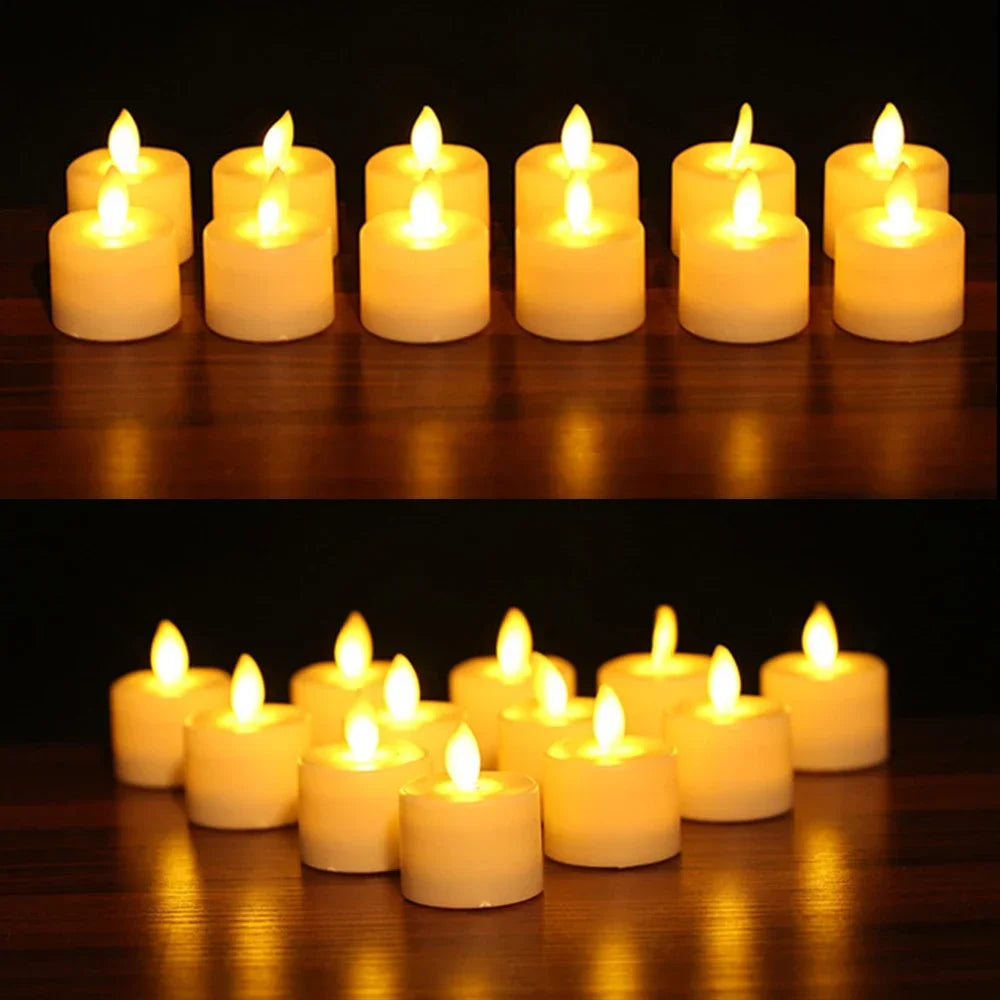 6Pcs/Set Flickering Flameless Candles Outdoor Indoor with Remote Control LED Candles Easter Candle Wedding Decoration Lighting
