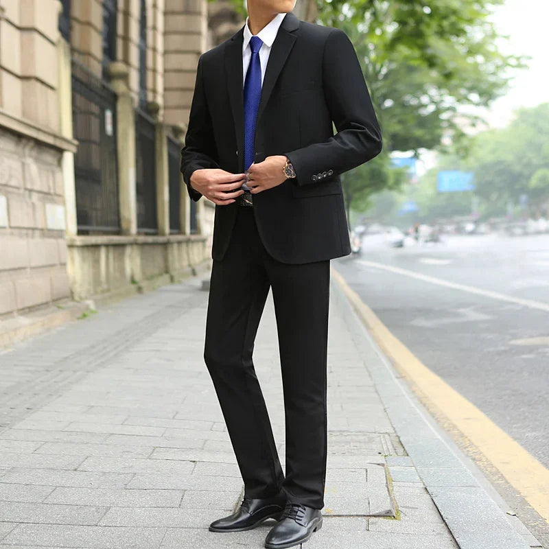 M-10XL Spring New Men's (suit + Trousers) Wedding Fashion Handsome Suit Business Cargo Suit Two Sets Plus Two Sets of Fat Size