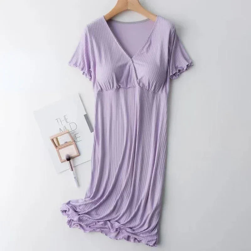 Maternity Pijama Maternidad Summer Postpartum Nursing Clothes Pregnant Women Dress Cotton Fashionable New Breastfeeding Dresses