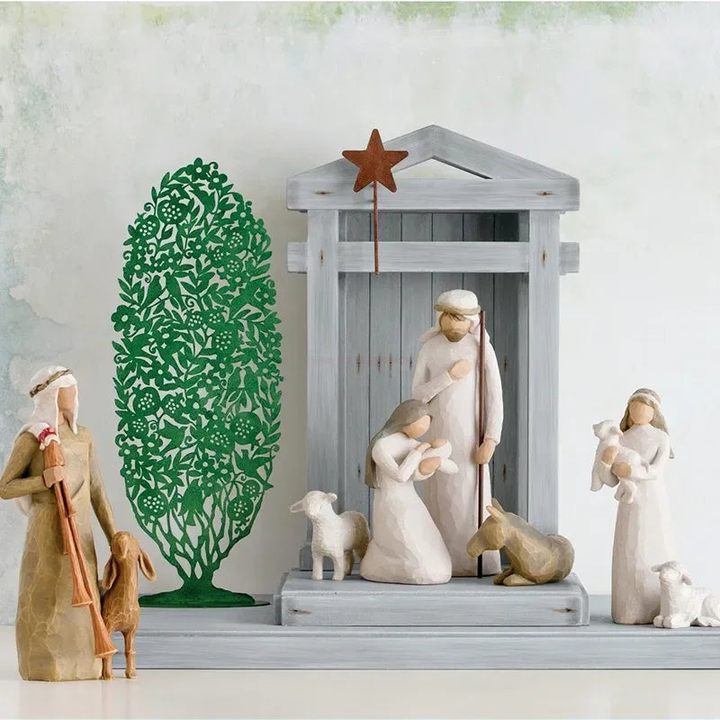 2024 Jesus Nativity Statue Resin Holy Family Willow Tree Set Ornaments Easter Religious Crafts Diy Customized Christmas Gift