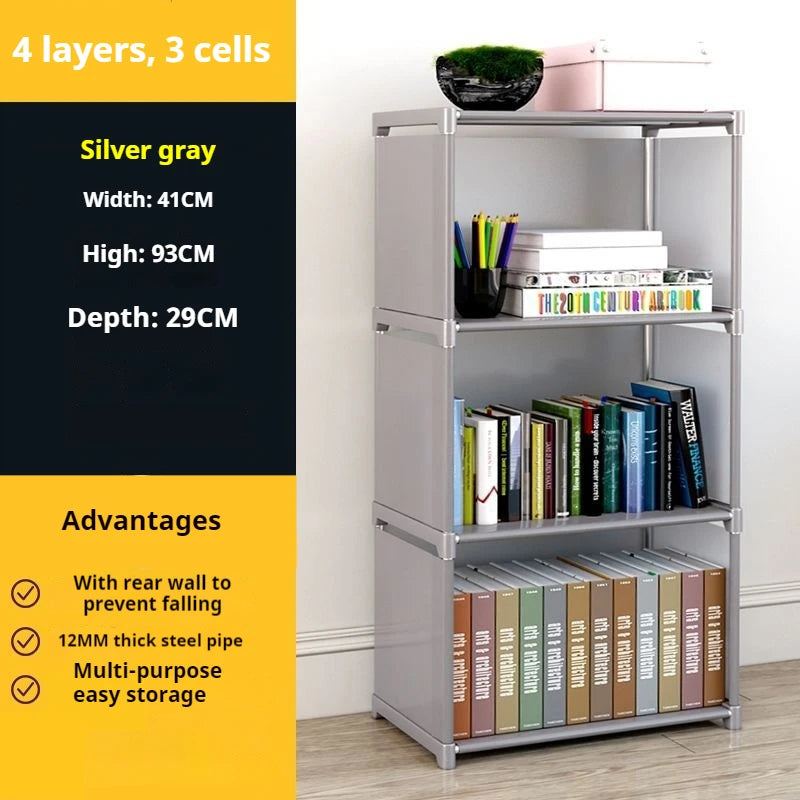 Simple Bookshelf Multi-layer Easy Assembly Bookcase Book Display Rack Easy Assembly Book Holder Book Organizer Debris Rack Shelf