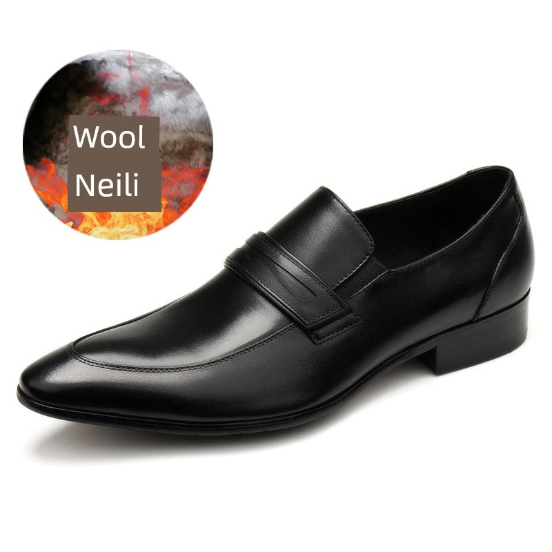 Slip-on Autumn New Arrival Genuine Leather Business Pointed Men's Shoes