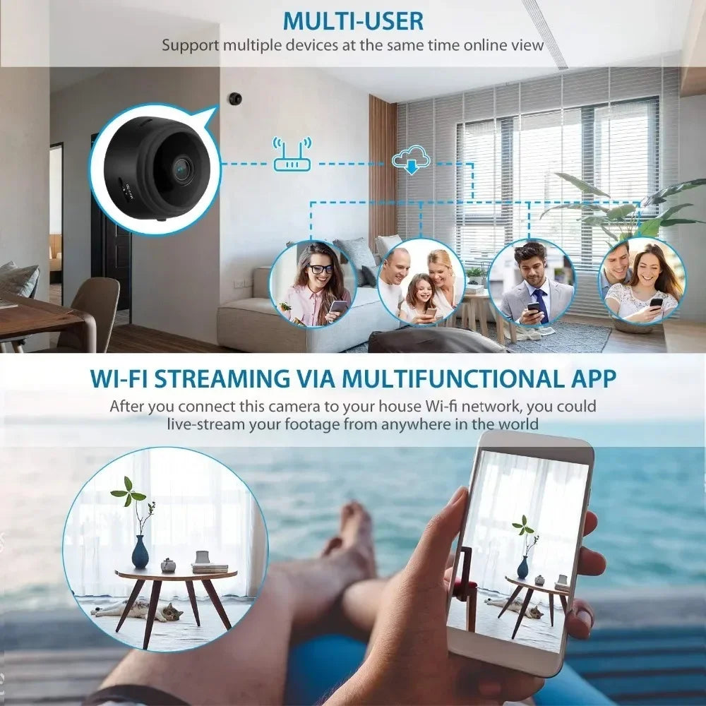 Home Wireless Video CCTV Mini Security Surveillance with Wifi IP Camara Sensor Infrared CMOS 2MP Telefon Alarm Camera