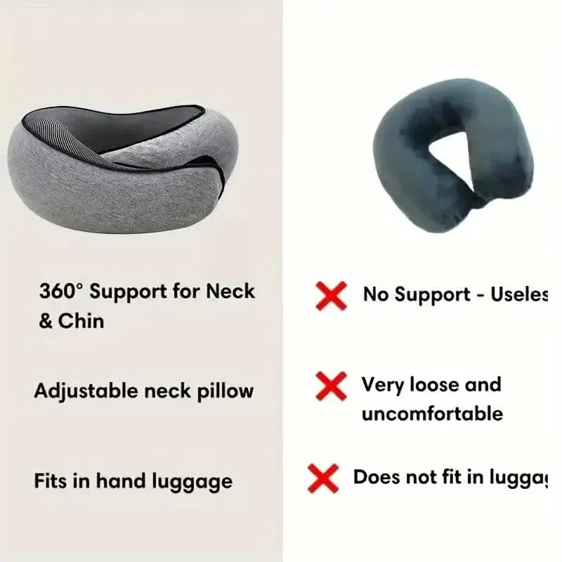 Memory Foam Travel Neck Pillow U-shaped Pillow Snail Style Travel Neck Support Portable Adjustable Soft Noon Break Sleep Pillows