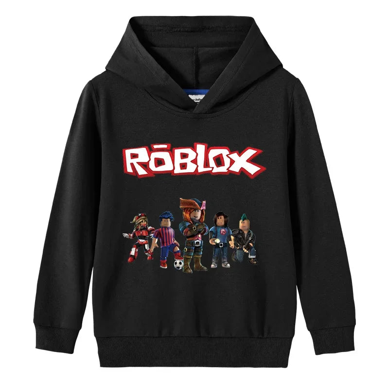 Robloxing Cartoon Anime Children Costume Spring Hoodie Kids Clothes Funny Haruno Sakura Hoodies for Teen Girls Baby Sweatshirt