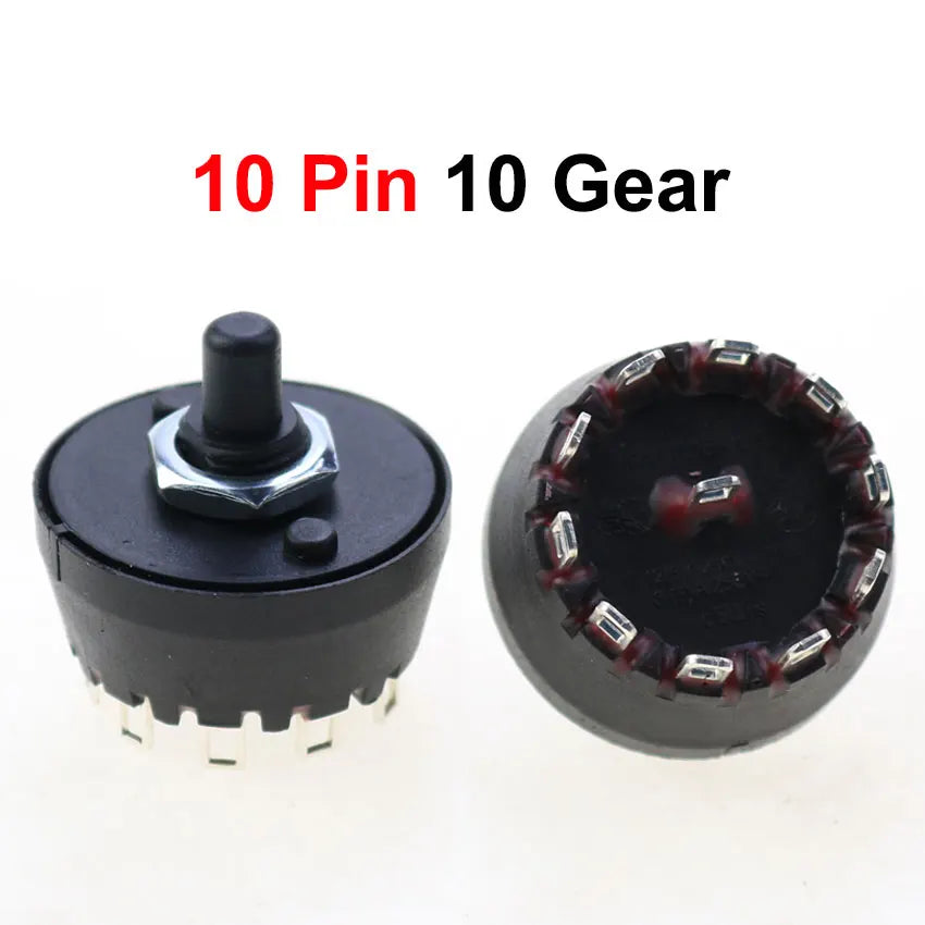 Cltgxdd 1PCS High Temperature Resistant Rotary Gear Switch 2 3 4 5 6 7 8 10 Pin Band Knob Switch Of Juicer Mixer