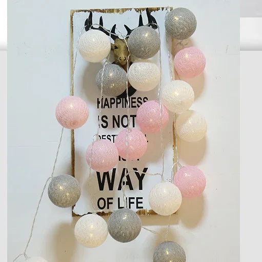 3M 20 LED Cotton Garland Balls Lights String Christmas Easter Outdoor Hanging Party Baby Kids Room Bed Fairy Lights Decorations