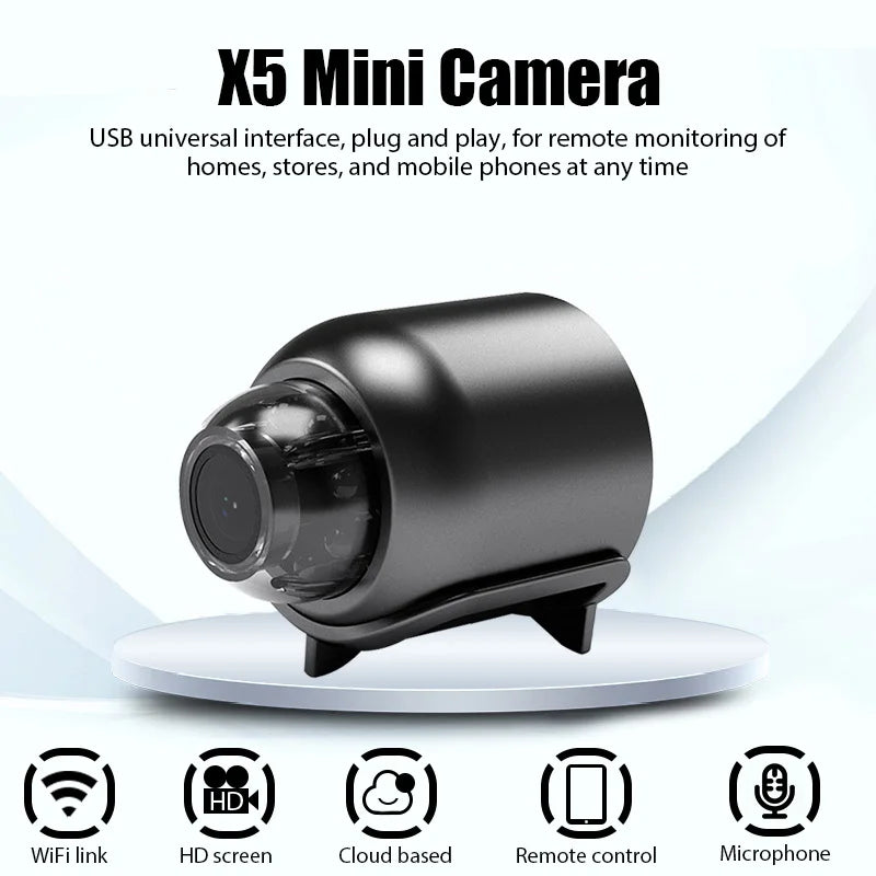 1080P HD Mini Camera Wifi IP Smart Home Indoor Night Vision AI Human Camcorder Audio Video Wireless Security Surveillance Camera
