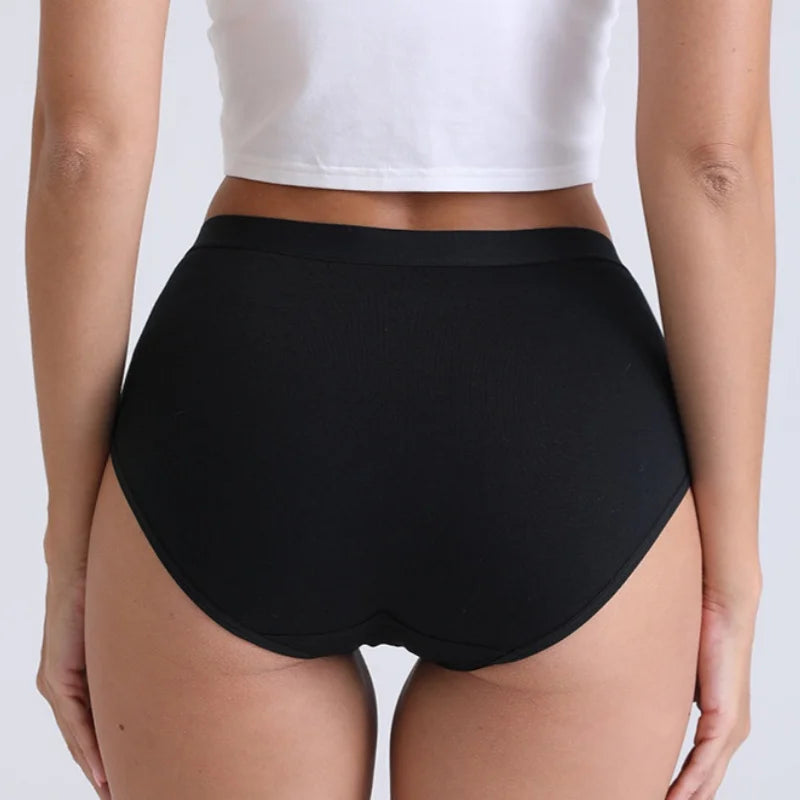 2Pcs/Set Cotton Panties Women Seamless Underwear High Rise Panties Solid Color Female Underpants Sexy Lingerie M-XXXL Comfort