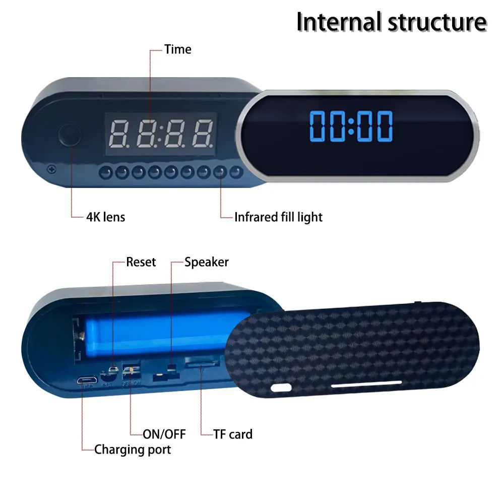HD1080P Home Wireless Mini HD Camera Clock Camera Home Video Surveillance WIFI Mobile Remote Viewing Infrared Night Vision