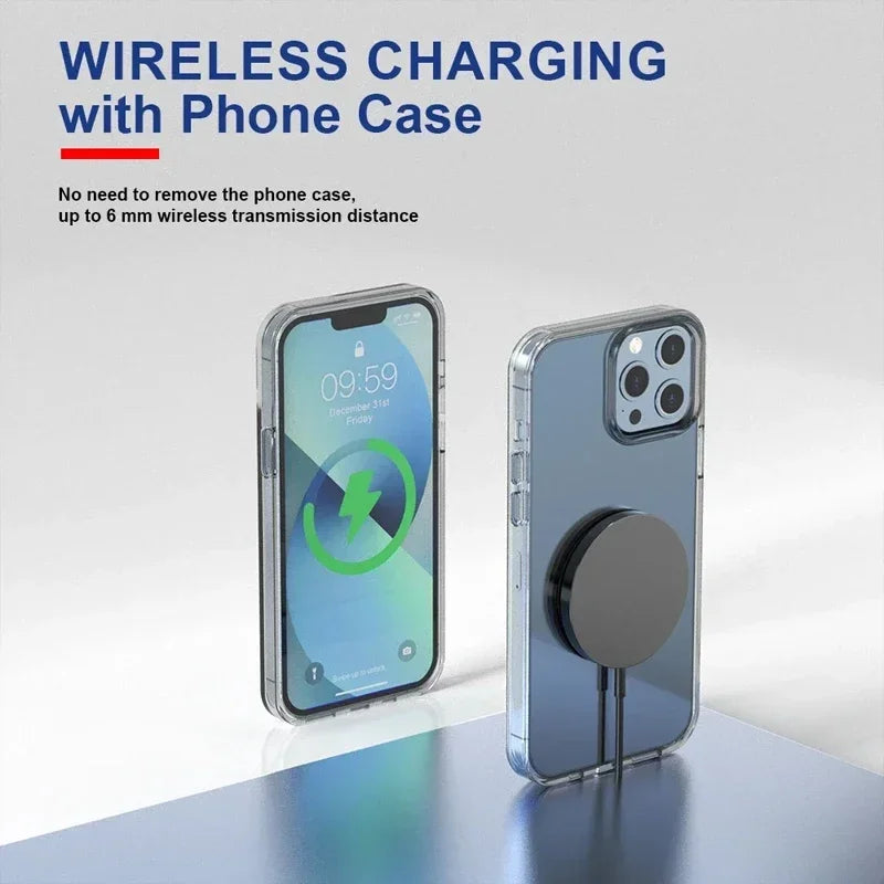 VIKEFON Magnetic Wireless Charger Fast Wireless Charging Pad Stand for iPhone 15 14 13 12 Pro Max Mini Type C Phone Charger