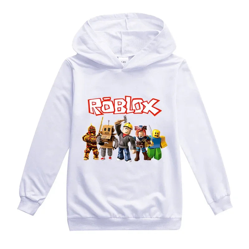 Robloxing Cartoon Anime Children Costume Spring Hoodie Kids Clothes Funny Haruno Sakura Hoodies for Teen Girls Baby Sweatshirt