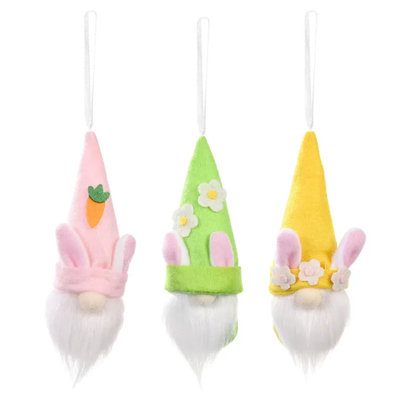 Easter Faceless Gnome Rabbit Doll Handmade Reusable Home Decoration Spring Hanging Bunny Ornaments Kids Gifts