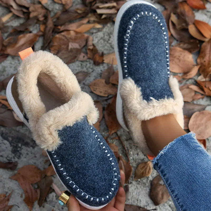 Women's Boots 2024 New Women Winter Boots Fur Shoes Women Ankle Boots Snow Botas Mujer Slip On Winter Shoes Female Flat Footwear