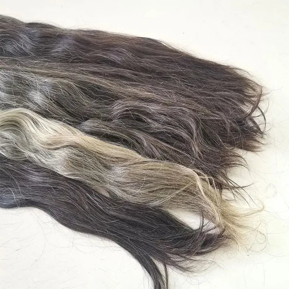 Grey Natural Human Virgin Hair Grey Single Donor Hair 100%Vietnamese human hair Wholesale human hair extensions without tracks