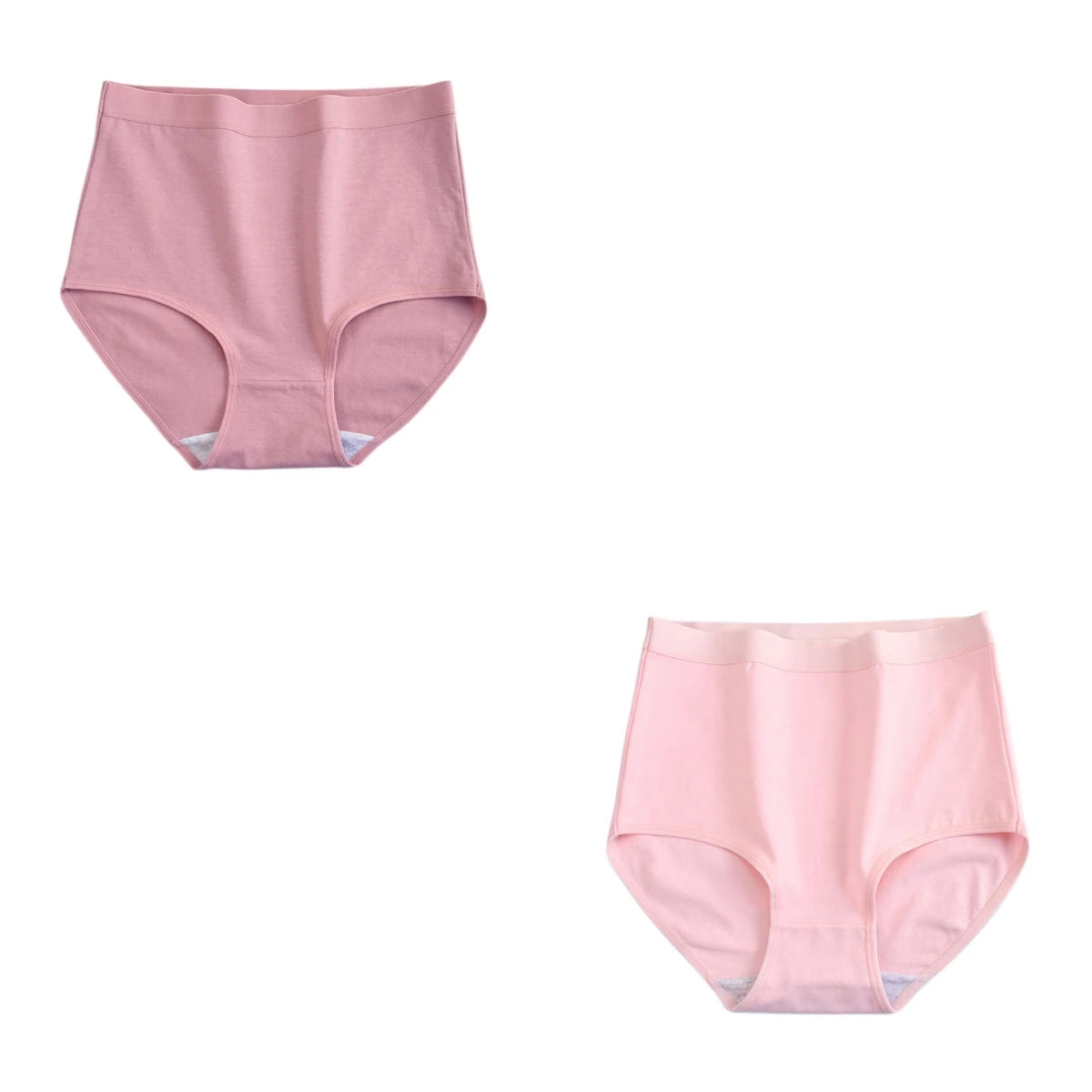 2Pcs/Set Cotton Panties Women Seamless Underwear High Rise Panties Solid Color Female Underpants Sexy Lingerie M-XXXL Comfort