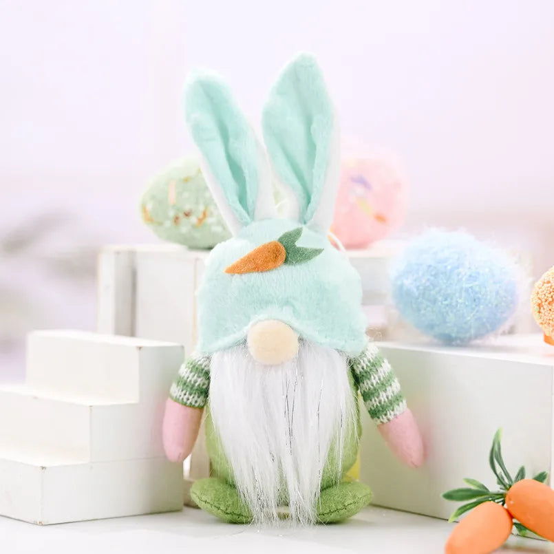 Easter Faceless Gnome Rabbit Doll Handmade Reusable Home Decoration Spring Hanging Bunny Ornaments Kids Gifts