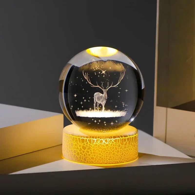 NEWHot Creat Crystal Ball USB Night Light With Milky Way galaxy LED Children Night Lamp For Bedroom Ambient Light Christmas Gift