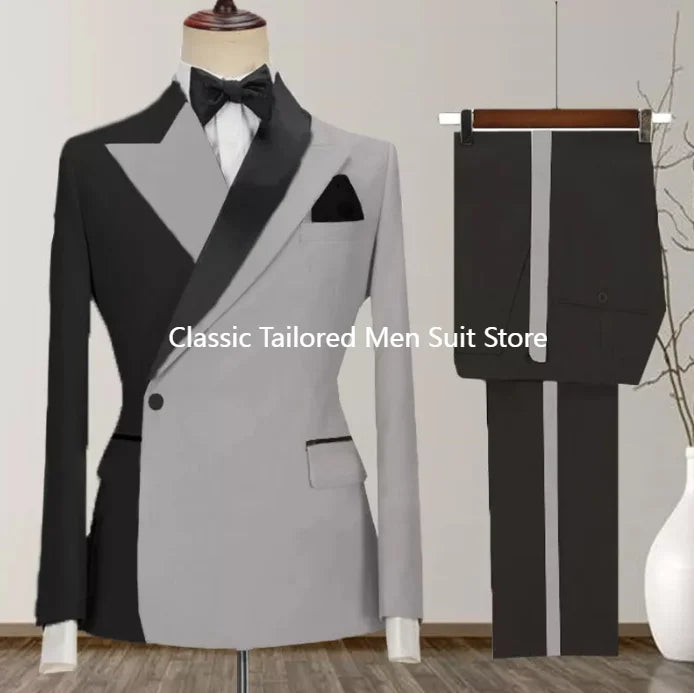 New Yellow Men Suits Latest Design Lapel One Button Casual Slim Male Suit Business Wedding Groom Elegant 2 Piece Blazer Pants