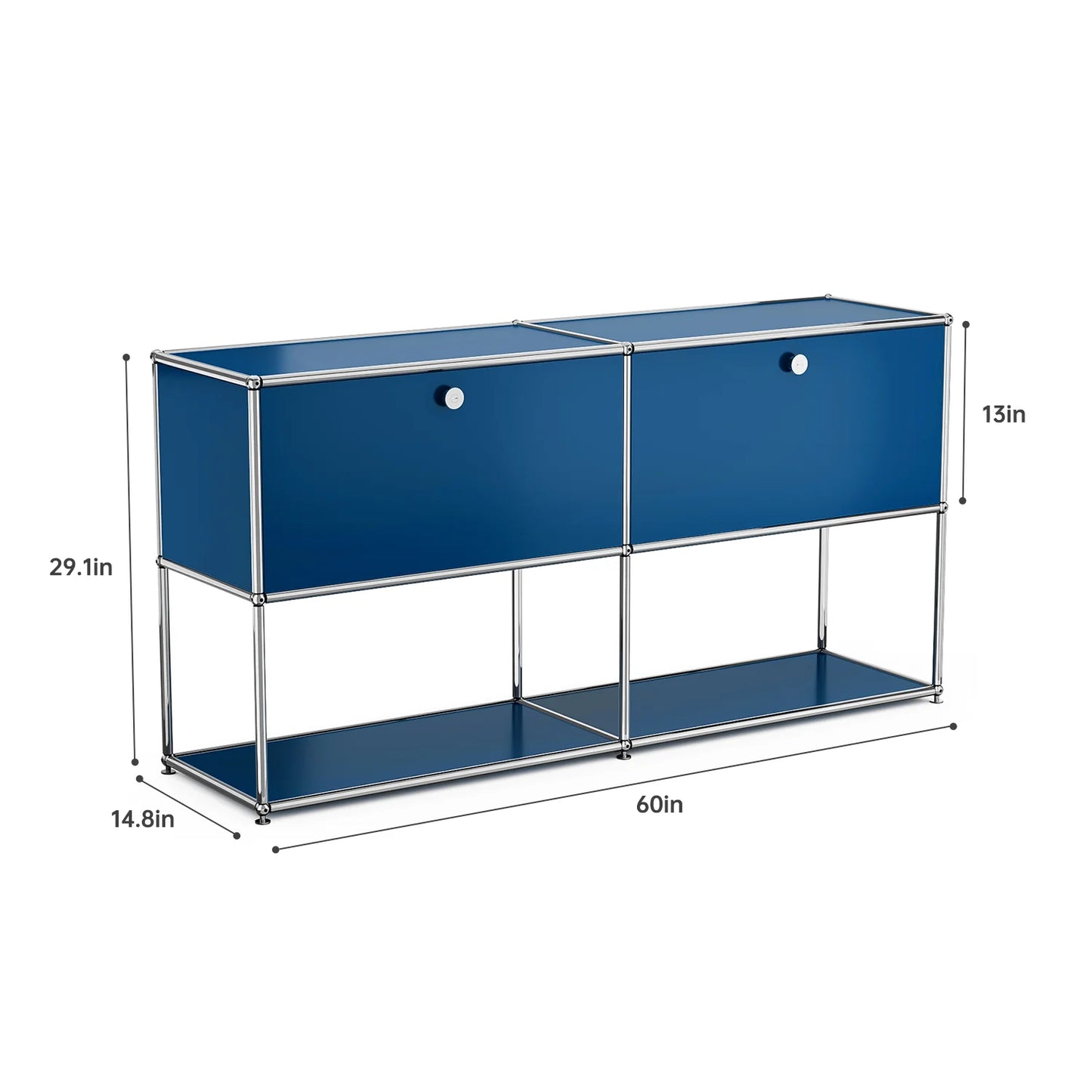 USM Haller Storage Cabinet Sideboard Haller Living Room Bedroom Stainless Steel Metal Board Modular Storage Shelf-No Keys