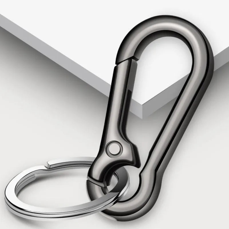 Zinc Alloy Car Key Chain Anti-Lost Keychain With KeyRing Simple Gourd Buckle Carabiner Keychain Auto Waist Belt Clip Holder