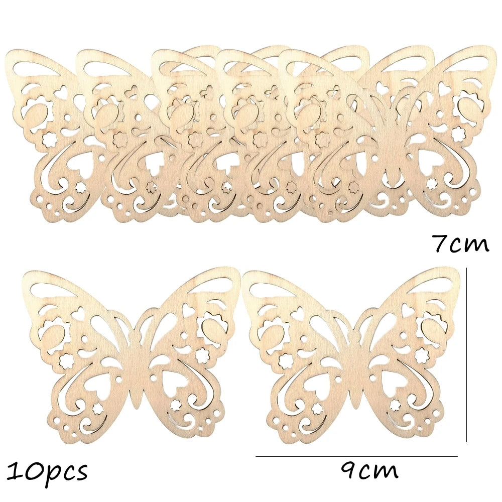 10pcs/set Easter Spring Wooden Ornament Insect Flower Hanging Pendants 2024 Spring Home Decorations DIY Gifts Wrapping Supplies