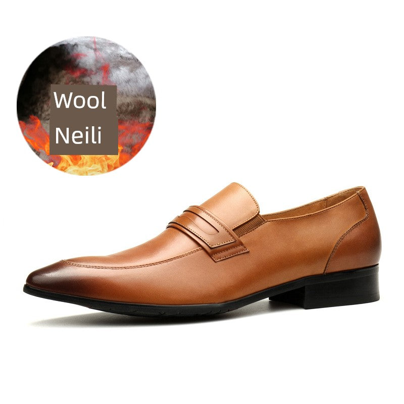 Slip-on Autumn New Arrival Genuine Leather Business Pointed Men's Shoes