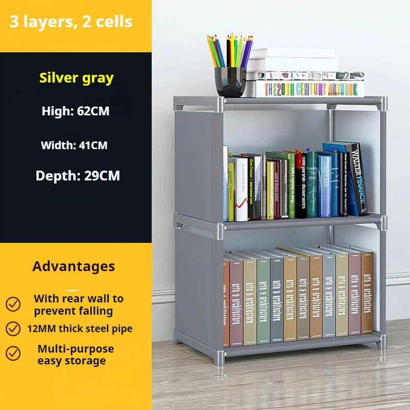 Simple Bookshelf Multi-layer Easy Assembly Bookcase Book Display Rack Easy Assembly Book Holder Book Organizer Debris Rack Shelf