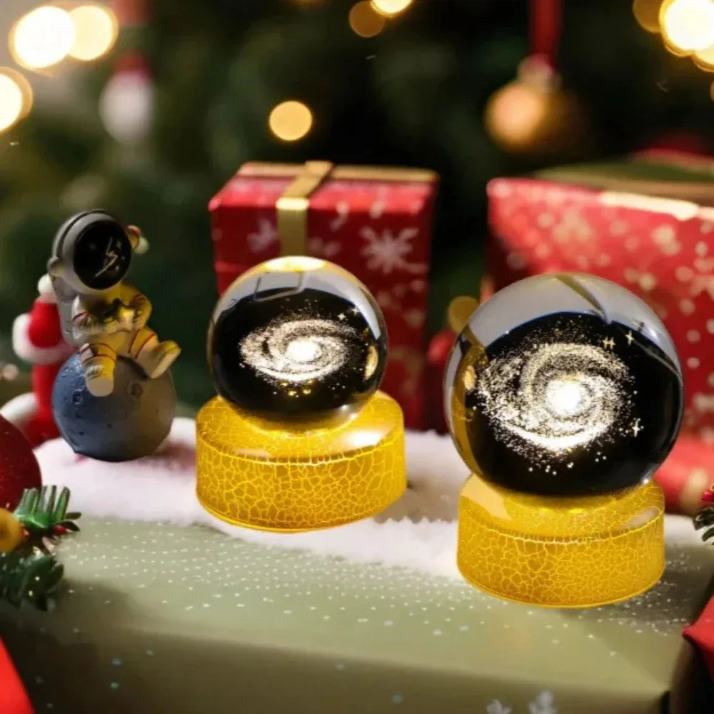 NEWHot Creat Crystal Ball USB Night Light With Milky Way galaxy LED Children Night Lamp For Bedroom Ambient Light Christmas Gift